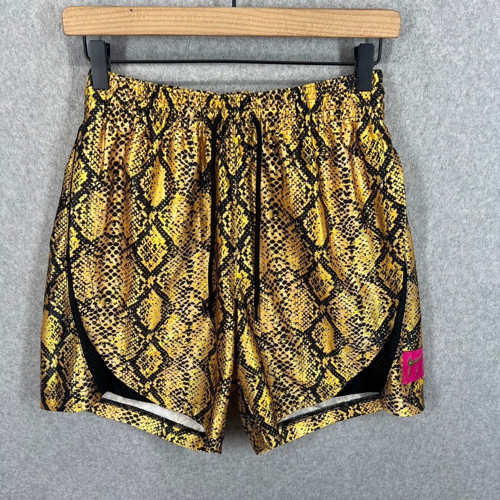 Nike Basketball Fly Crossover Shorts Womens XS Yellow Snakeskin DH7348-709 NWT